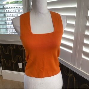 House of Harlow 1960 Wide Strap Knit Crop Tank Top